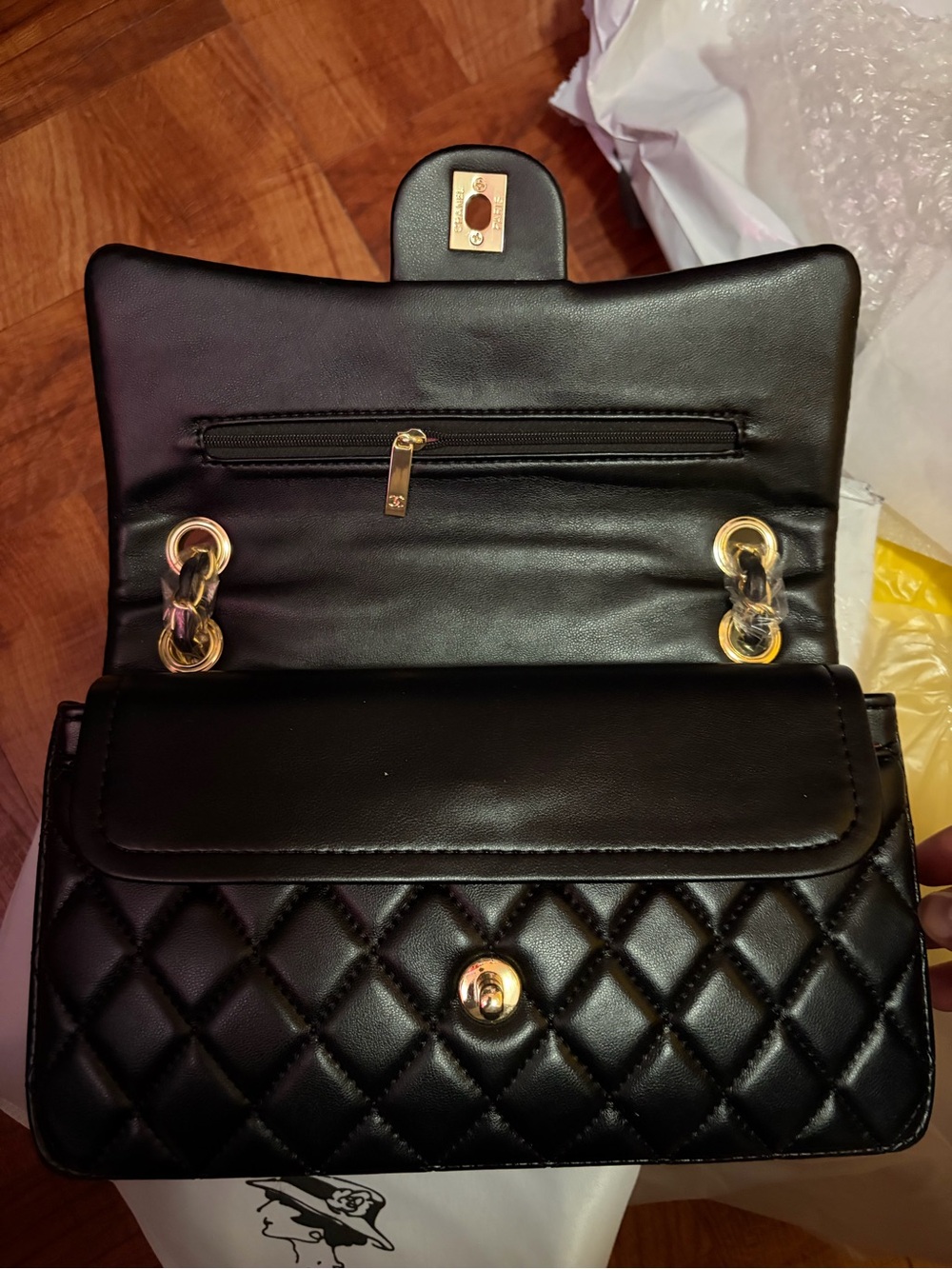 CHANEL Black Quilted Leather Shoulder Bag with Gold Hardware - Picture 3 of 4